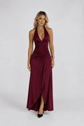 Eliana Ruched Halter Dress - Elegant Way